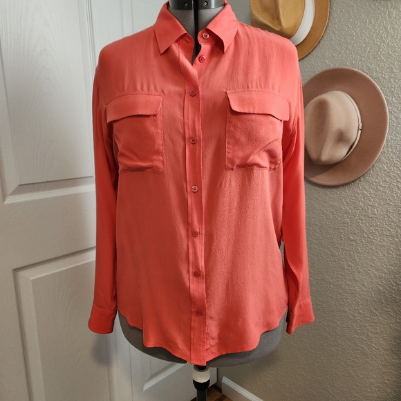 Equipment 100% silk button down size large - Picture 14 of 14